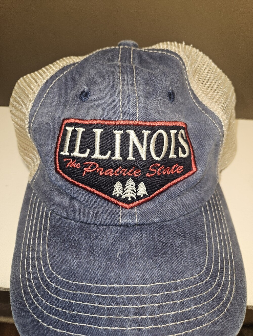 Illinois Vintage Blue Soft Mesh Snap Back Trucker Hat - The Prairie State